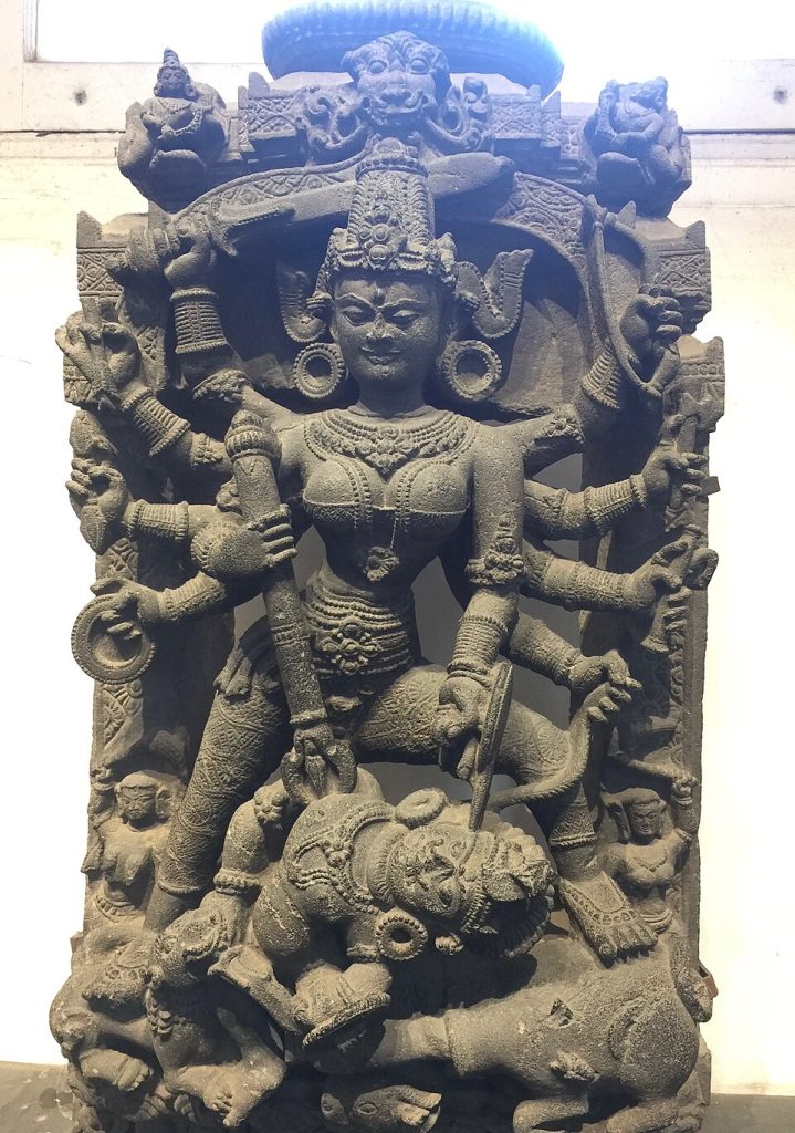 Stone sculpture of Goddess Durga at the Indian Museum; illustrative image for the Shakti-Verse event